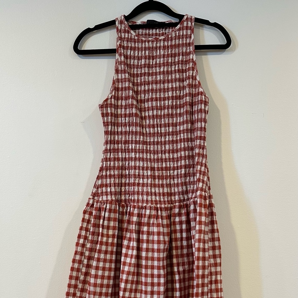 Zara Red and White Checkered Top